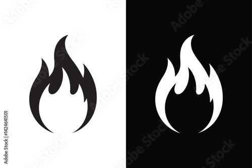 Fire Flame icon vector on White Background ,Vector Art Illustration on white background.