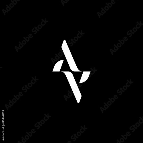 Letters AA Monogram logo in stylish and elegant shape, Palindrome monogram logo design