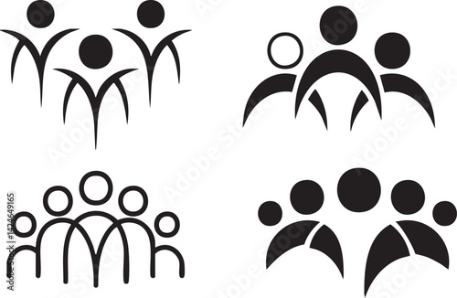 Family silhouettes vector art shows a family of people as a symbol of love and connection AI Generative