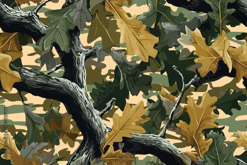 Mossy oak vector camouflage seamless pattern trendy style camouflage repeat print vector illustration hunting texture. Vector hunting camouflage background.