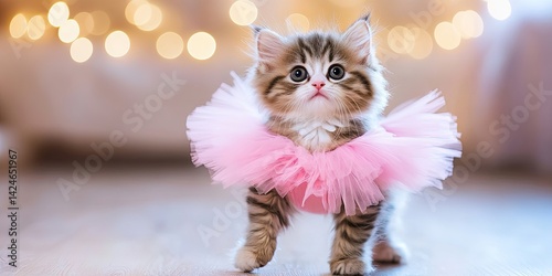 kitten dressed like ballerina 