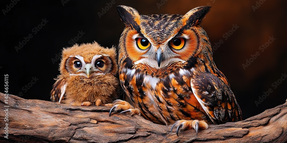 owl with owlet owl with owlet