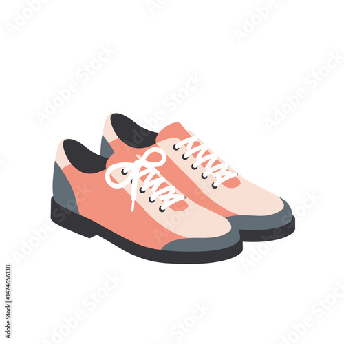 Travel shoes stylishly designed in pink and gray color scheme  