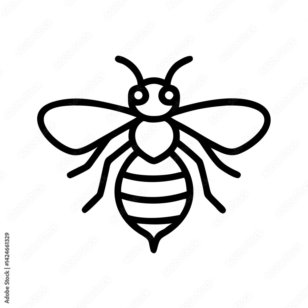 Fototapeta premium Bee Animal outline Icons