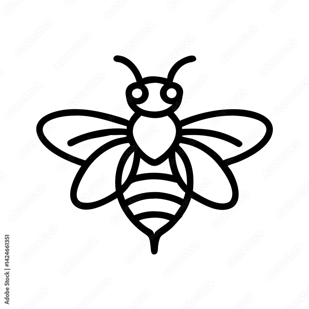 Fototapeta premium Bee Animal outline Icons