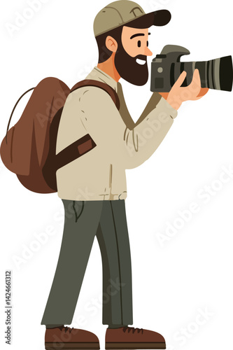 Photographer Vector Illustration on Transparent Background