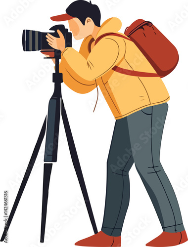 Photographer Vector Illustration on Transparent Background