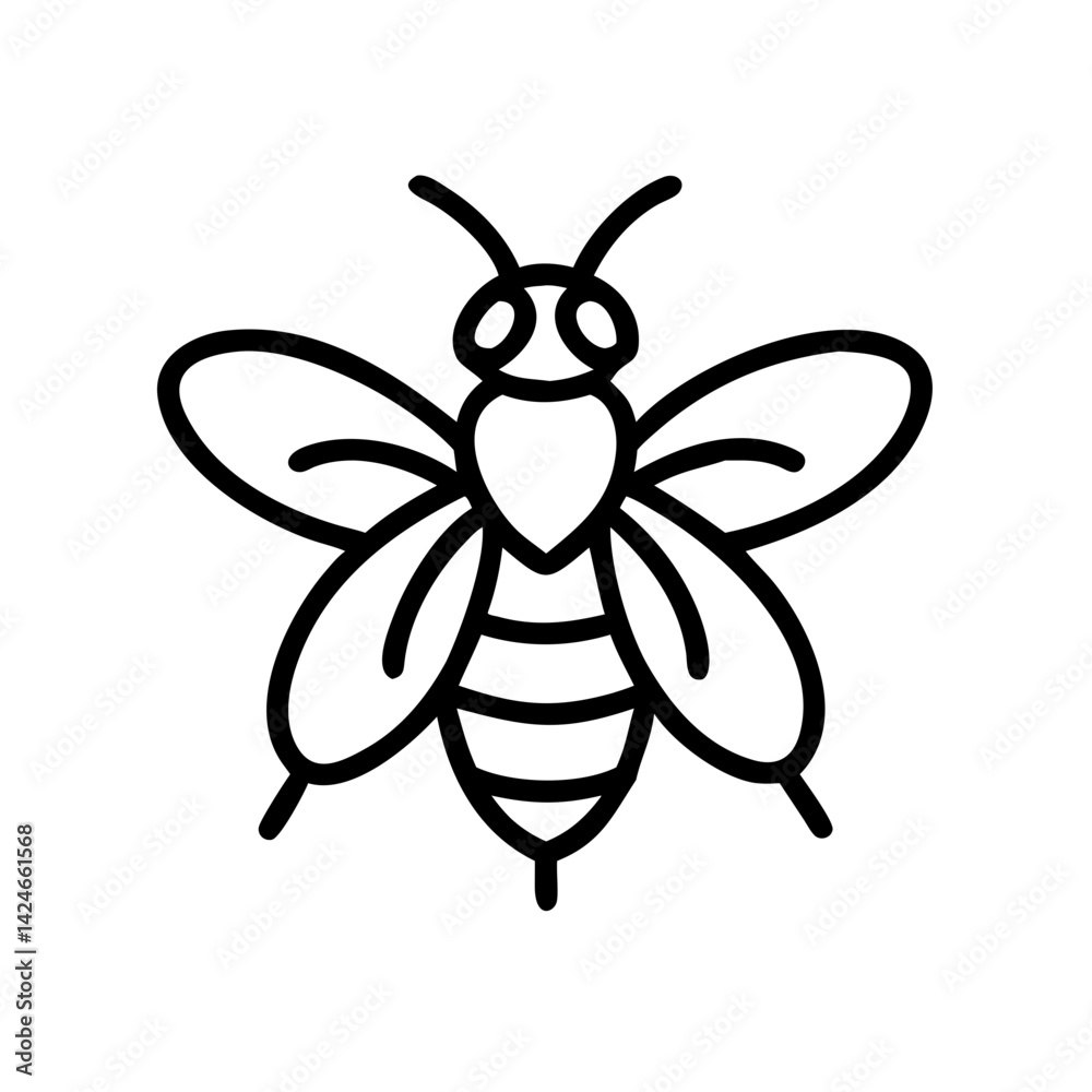 Fototapeta premium Bee Animal outline Icons