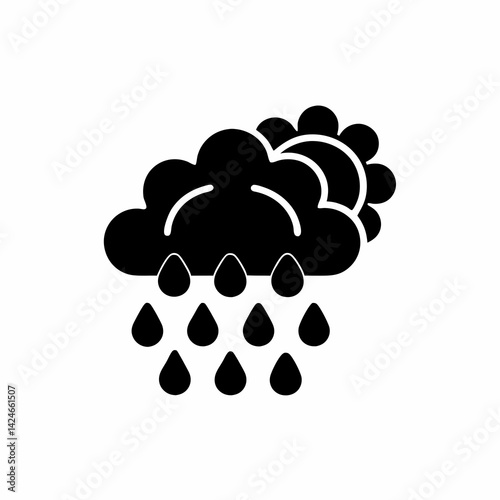 creative details Rain Cloud Icon vector Illustration