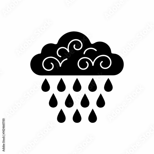 creative details Rain Cloud Icon vector Illustration