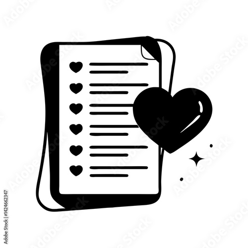wishlist icon, wishlist silhouette vector illustration-simple silhouette illustration of wishlist, perfect for wishlist logos and icons