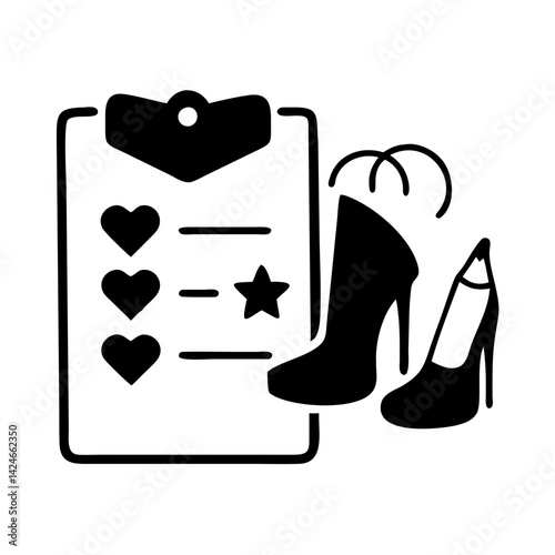 wishlist icon, wishlist silhouette vector illustration-simple silhouette illustration of wishlist, perfect for wishlist logos and icons
