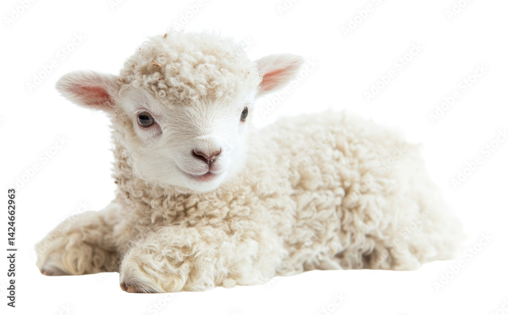 Fototapeta premium PNG Baby white lamb animal sheep cute.