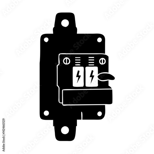 circuit breaker icon, circuit breaker silhouette vector illustration-simple silhouette illustration of circuit breaker, perfect for circuit breaker logos and icons