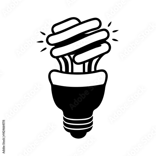 energy saving light bulb icon, energy saving light bulb silhouette vector illustration-simple silhouette illustration of energy saving light bulb, perfect for energy saving light bulb logos and icons