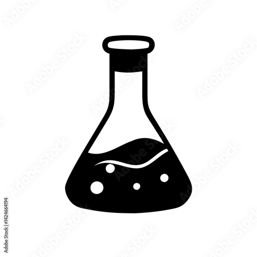 erlenmeyer flask icon, erlenmeyer flask silhouette vector illustration-simple silhouette illustration of erlenmeyer flask, perfect for erlenmeyer flask logos and icons