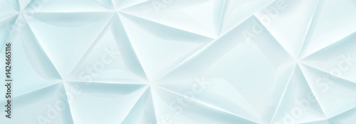 Abstract geometric light blue vector illustration featuring interconnected polygons and triangles with smooth gradients and sharp edges, creating a futuristic and dynamic design.
