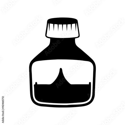 ink bottle icon, ink bottle silhouette vector illustration-simple silhouette illustration of ink bottle, perfect for ink bottle logos and icons
