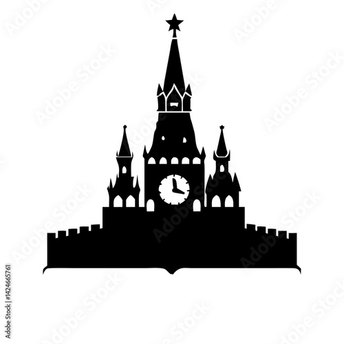 Fotografie kremlin icon, kremlin silhouette vector illustration-simple silhouette illustrat
