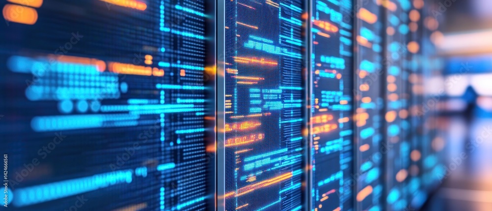 Digital Streams: A mesmerizing visualization of data flow and coding, showcasing the intricate beauty of modern technology and information processing. Digital Streams: A mesmerizing visualization of data flow and coding, showcasing the intricate beauty of modern technology and information processing.