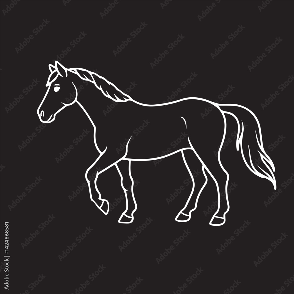 Obraz premium Arabian healthy Horse in vector art