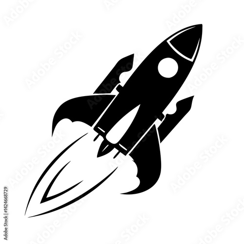 rocket booster icon, rocket booster silhouette vector illustration-simple silhouette illustration of rocket booster, perfect for rocket booster logos and icons