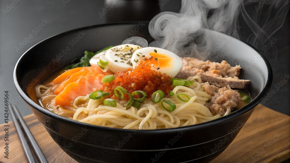 Crafting Flavorful Ramen Bowls with Salmon, Soft Egg, and Gourmet Garnishes
Crafting Flavorful Ramen Bowls with Salmon, Soft Egg, and Gourmet Garnishes