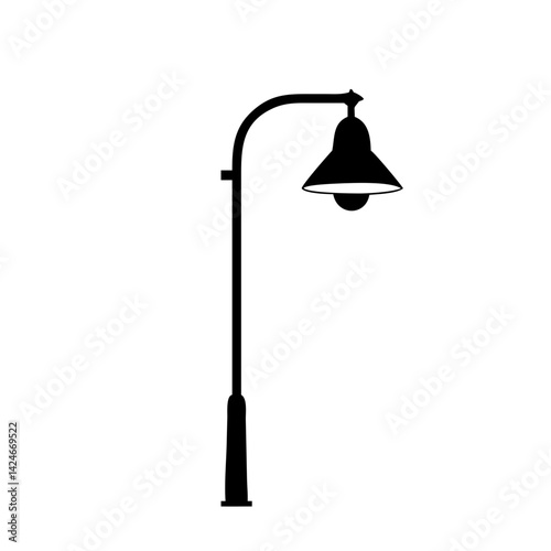 street light icon, street light silhouette vector illustration-simple silhouette illustration of street light, perfect for street light logos and icons
