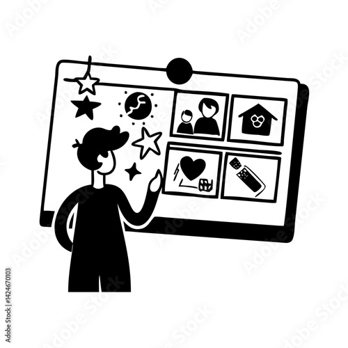 vision board icon, vision board silhouette vector illustration-simple silhouette illustration of vision board, perfect for vision board logos and icons