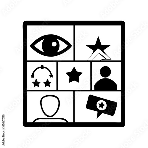 vision board icon, vision board silhouette vector illustration-simple silhouette illustration of vision board, perfect for vision board logos and icons