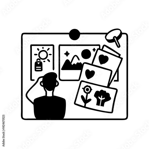 vision board icon, vision board silhouette vector illustration-simple silhouette illustration of vision board, perfect for vision board logos and icons