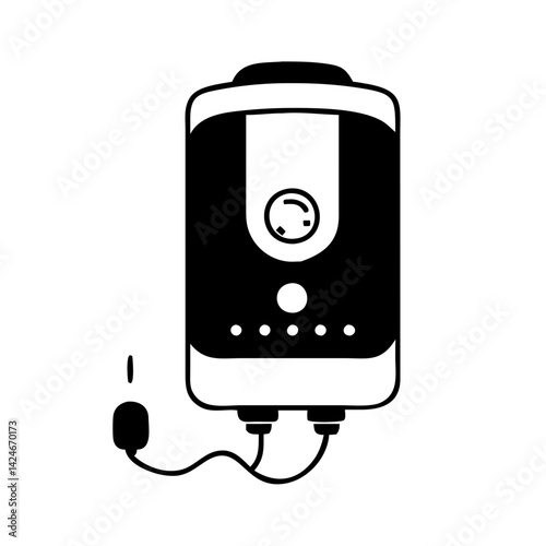 water heater icon, water heater silhouette vector illustration-simple silhouette illustration of water heater, perfect for water heater logos and icons