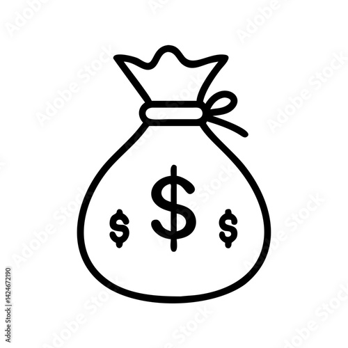 Money bag icon symbolizing wealth and prosperity concept