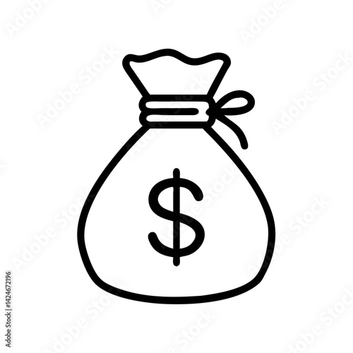 Money bag icon representing wealth, financial security concept