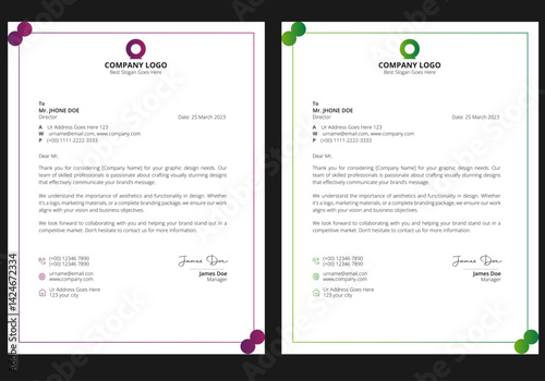 Modern Creative & Clean business style letterhead bundle of your corporate project design.set to print with vector & illustration