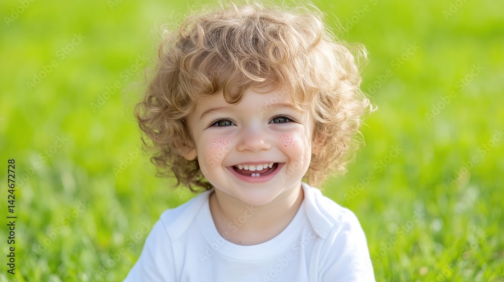 Joyful toddler smiling outdoors Joyful toddler smiling outdoors