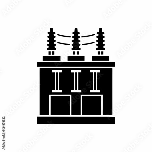 creative details electric substation icon vector illustration	