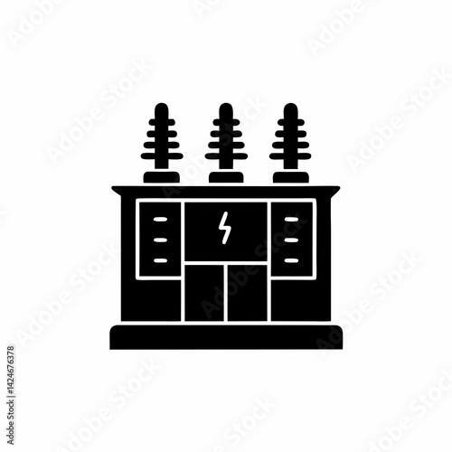 creative details electric substation icon vector illustration	