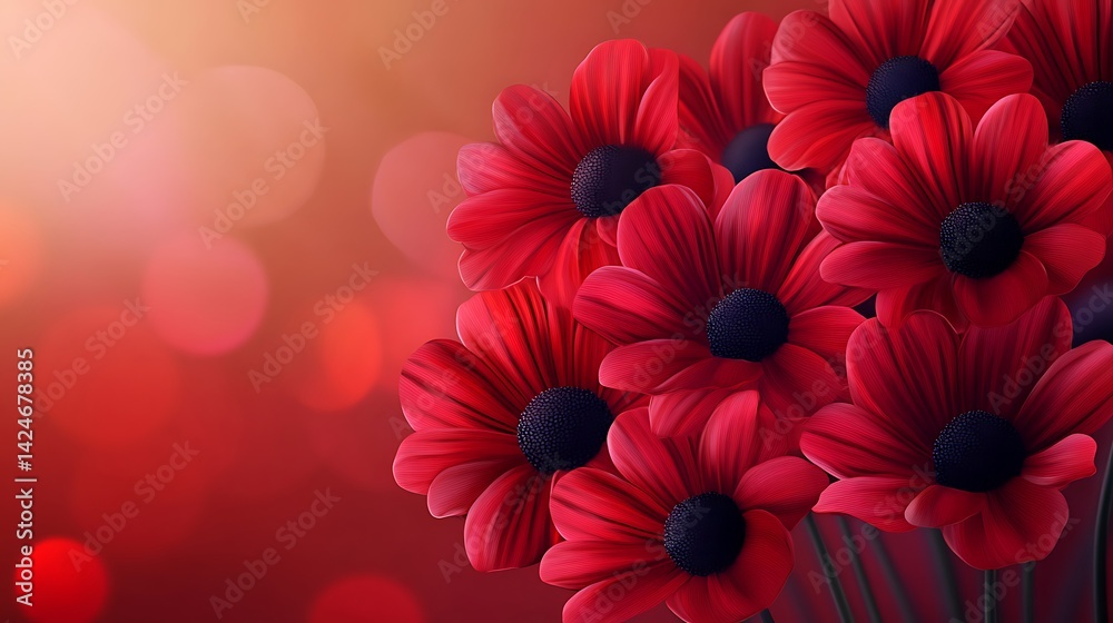 Red flowers with bokeh background. Red flowers with bokeh background.