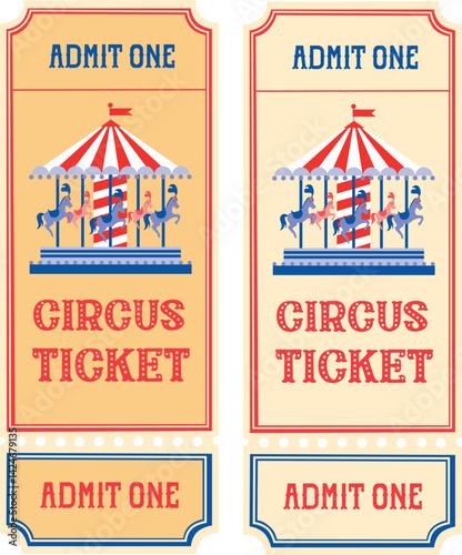 Circus tickets Magic show entrance vintage paper ticket festival entertaining