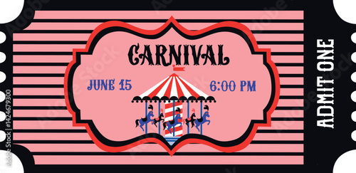 Circus tickets Magic show entrance vintage paper ticket festival entertaining