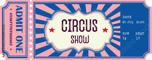 Circus tickets Magic show entrance vintage paper ticket festival entertaining
