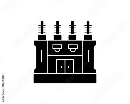 creative details electric substation icon vector illustration	