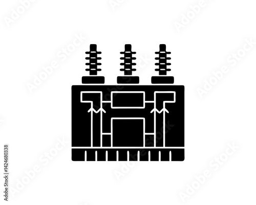 creative details electric substation icon vector illustration	