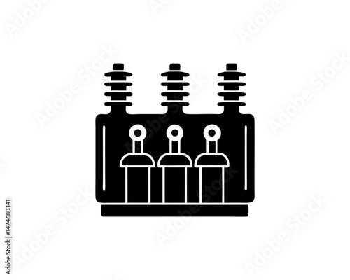 creative details electric substation icon vector illustration	