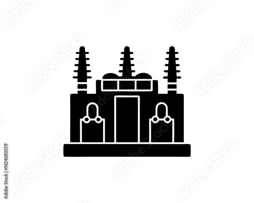 creative details electric substation icon vector illustration	