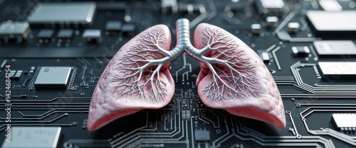 Digital Representation of Lungs on Circuit Board