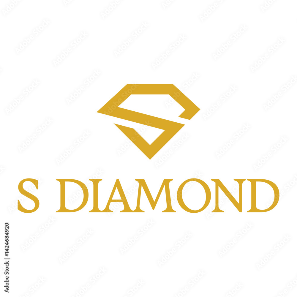 Fototapeta premium s diamond flat minimalist logo design