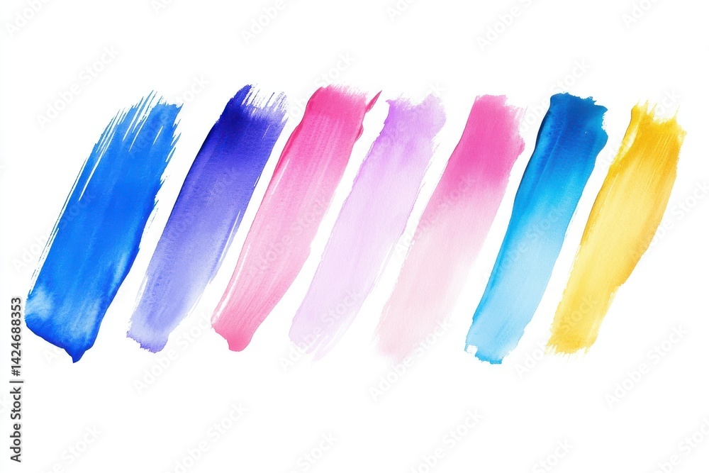 Fototapeta premium A watercolor brush strokes isolated on white background.