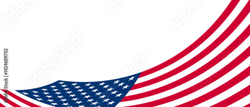 USA flag background, United States banner, 4th July border